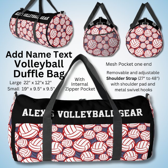 Name Text hinzufügen, Alex's Volleyball Gear Duffle Bag (Von Creator hochgeladen)