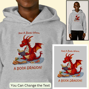 Name Text hinzufügen - kein BuchWurm als Buchdrach Hoodie