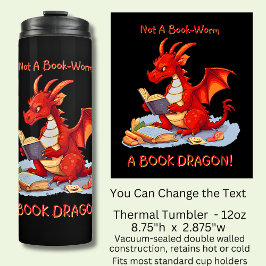 Name Text hinzufügen - kein BuchWurm als Buchdrach Thermosbecher