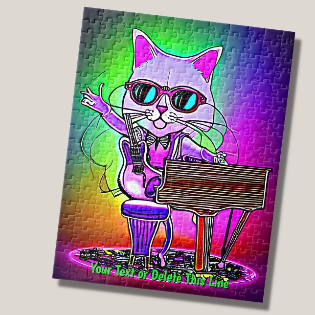 Name Text hinzufügen, Rock Star Cat Piano Musician (Von Creator hochgeladen)