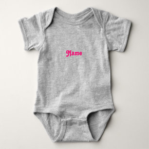 Name, Text hot pink fuchsia grau anpassen Baby Strampler