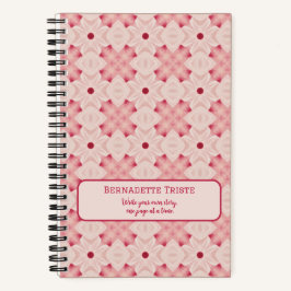 Name Text Rosa Moderne Blumenchic Hübsch Girl Notizbuch