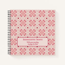 Name Text Rosa Moderne Blumenchic Hübsch Girl Notizbuch