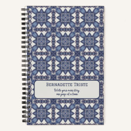 Name Text Wasserfarbe Abstrakt Geometrisches Muste Notizbuch