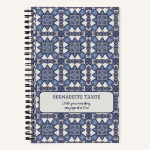 Name Text Wasserfarbe Abstrakt Geometrisches Muste Notizbuch