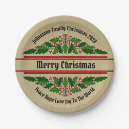 Name Text Weihnachten ändern 7" Pappteller