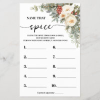 Name that Spice Winter Brautparty-Spielkarte