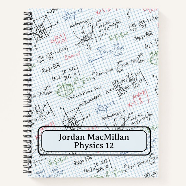 Name Thema Math Physics Engineering Equations Notizbuch (Vorderseite)