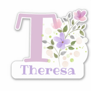 Name Theresa mit dem Buchstaben T Aufkleber Aussch