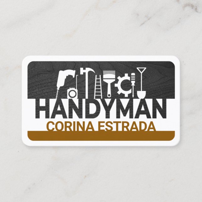 Name Timber Handyman Tools Signatur Visitenkarte (Vorderseite)