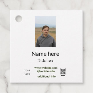 Name Titel hier Kontaktinfo QR-Code Logo Foto e Geschenkanhänger