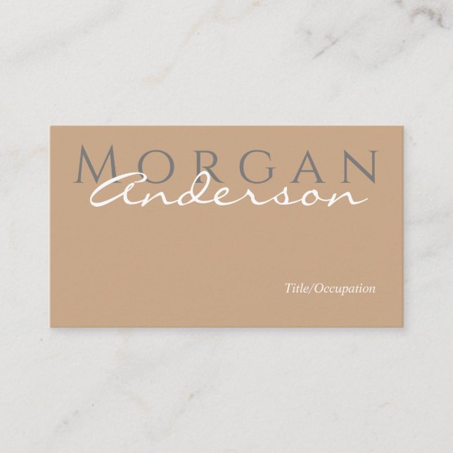 Name Titel & Kontaktinformationen, QR-Code, Tan Gr Visitenkarte (Vorderseite)