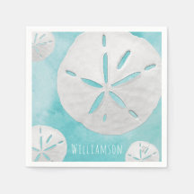 Name Tropischer Sand Dollar Türkische Wasserfarbe