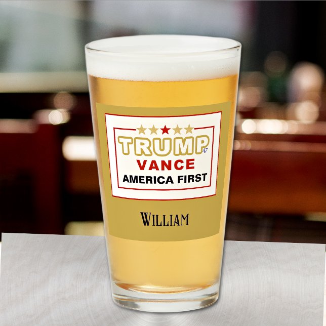 Name, Trump-Vance America First 2025 Pint Glas (Von Creator hochgeladen)