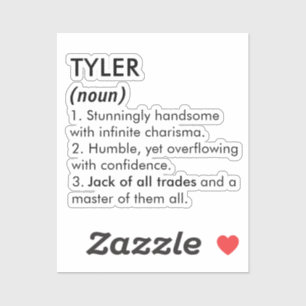 Name Tyler, Bearbeitbarer Name, Benutzerdefinierte Aufkleber