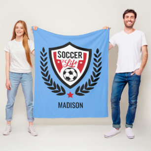 Name-u. Farbefußball-Logo-Fleecedecken Fleecedecke