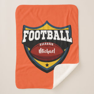 Name-u. Farbefußball-Logo-Fleecedecken Sherpadecke