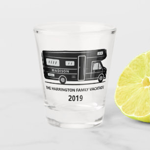 Name-u. Text Camper-Van-Schussglas Schnapsglas