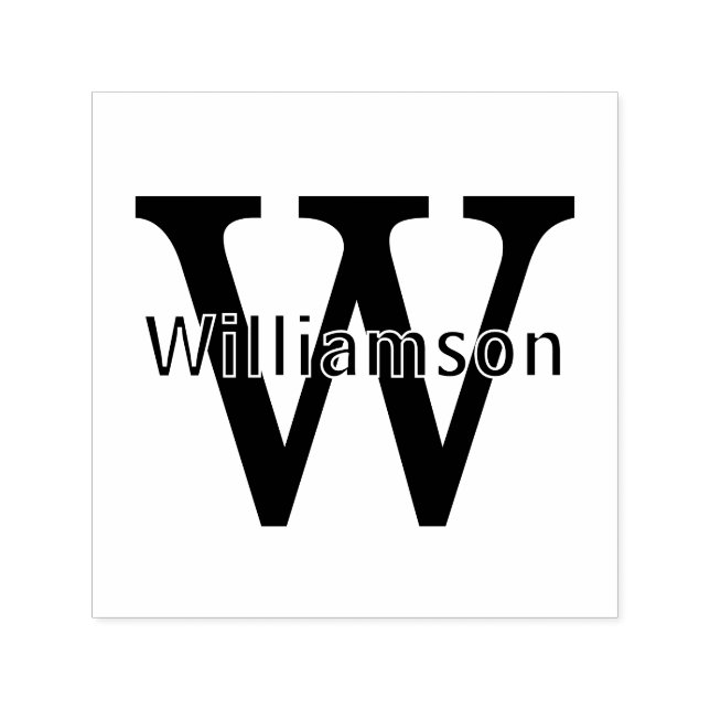 Name Über Einfaches Fettes Einzelinitial-Monogramm Permastempel (Design)