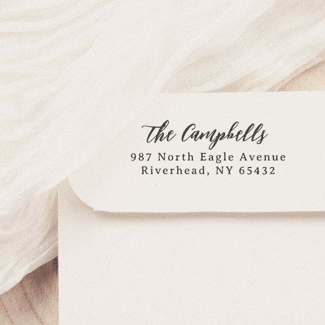 Name und Adresse der Skriptkalligraphie Gummistempel (Von Creator hochgeladen)