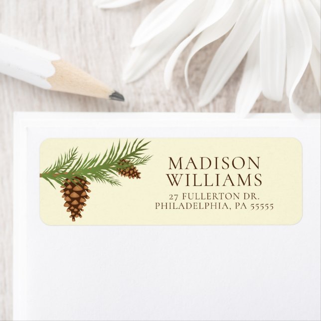 Name und Adresse hinzufügen | Pine Cones Christmas (Insitu)