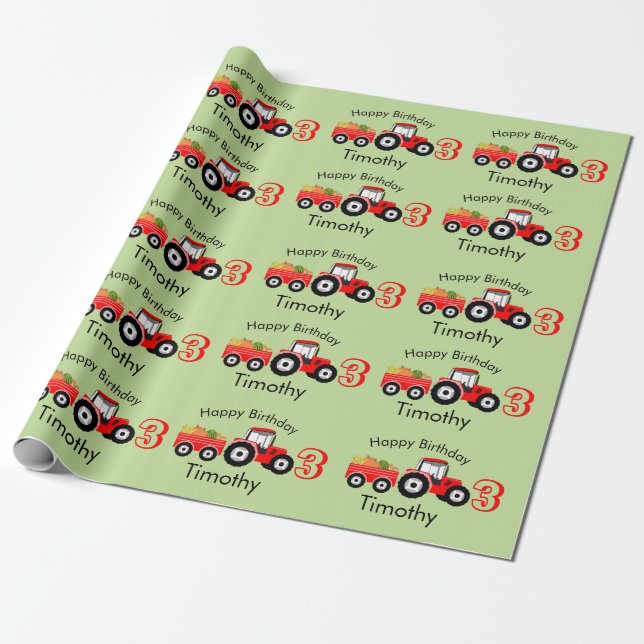 Name und Alter der LKW-Farm Geschenkpapier (Ungerollt)