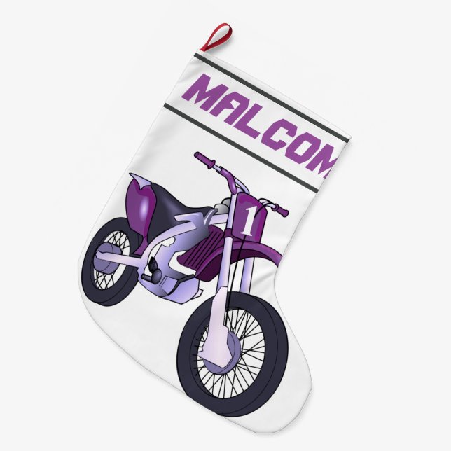Name und Alter oder Nummer des Motorrads Großer Weihnachtsstrumpf (Vorderansicht (hängend))
