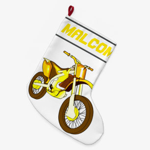 NAME und Alter oder Nummer Dirt Bike Motorrad Großer Weihnachtsstrumpf