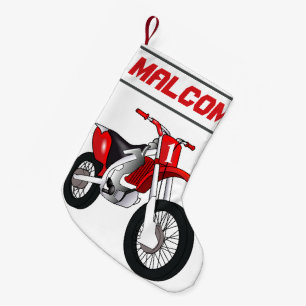NAME und Alter oder Nummer Dirt Bike Motorrad Kleiner Weihnachtsstrumpf