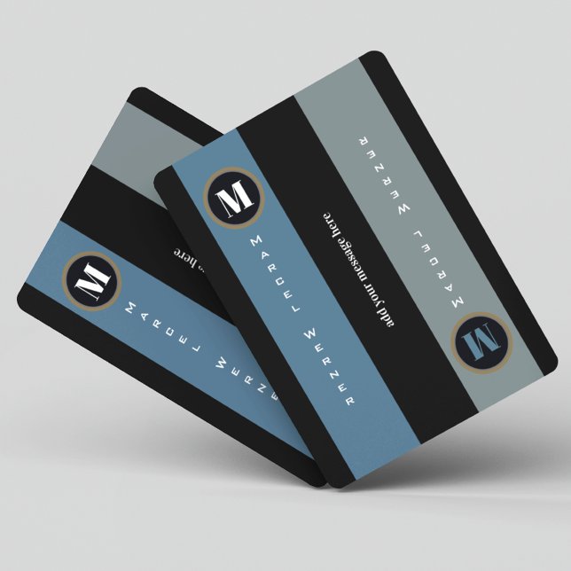 Name und Anfangsbezeichnung mit Streifen, modern m Spielkarten (cool and modern design)