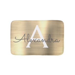 Name und Anfangsbuchstabe des goldgegossenen Metal Badematte