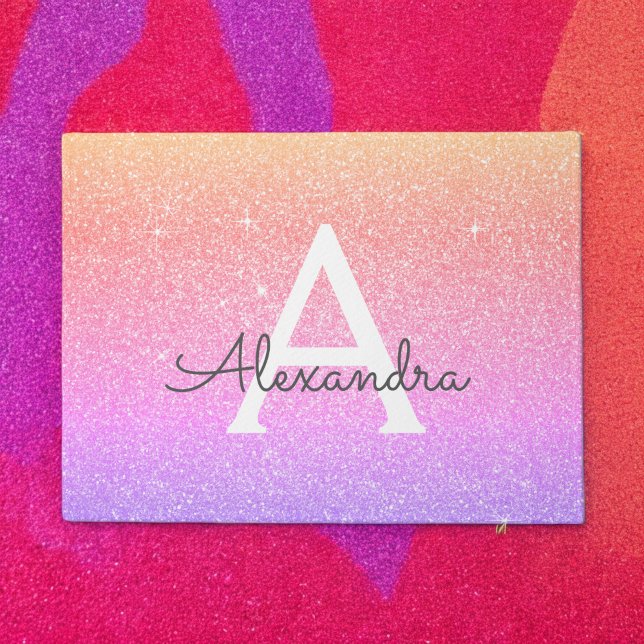 Name und Anfangsbuchstabe des Rainbow-Sparkle-Glit Fußmatte (Von Creator hochgeladen)