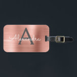 Name und Anfangsbuchstabe des Rose-Gold-Brushed-Me Gepäckanhänger<br><div class="desc">Rose Gold } Rosa gebürstete Metallfolie Monogramm Name und Anfangskennzeichen für das Gepäck. Diese Taschenmarke ist ideal für Zurück in die Schule,  Arbeit oder Reisen.</div>