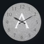 Name und Anfangsbuchstabe des Silver Sparkle Glitz Große Wanduhr<br><div class="desc">Name des Monogramms des silbernen Sparkle-Glitzer und Anfangsservierung der Wall-Uhr. Die Wall-Uhr ist das ideale Geschenk für jemanden,  der Lieben funkeln und Glitzer.</div>