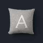 Name und Anfangsbuchstabe des Silver Sparkle Glitz Kissen<br><div class="desc">Luxus Bling Silber Sparkle Glitzer Monogram Name und Initial Kissen. Das Kissen ist das perfekte Geschenk für jemanden,  der sein Zimmer in Silber dekoriert.</div>