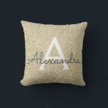 Name und Anfangsbuchstaben des Glitzer Kissen<br><div class="desc">Monogram Name und Initial Pillow Gold Sparkle Glitzer. Das Kissen ist das perfekte Geschenk für jemanden,  der sein Zimmer in Silber dekoriert.</div>