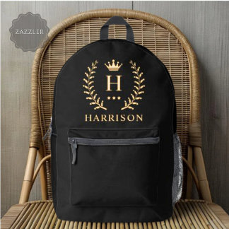 Name und Anfangssilbe Schwarz-weiß Bedruckter Rucksack