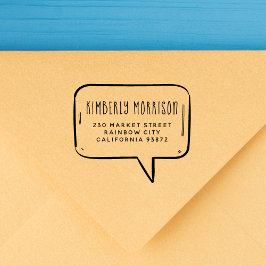 Name und Anschrift der Sprechblase Gummistempel