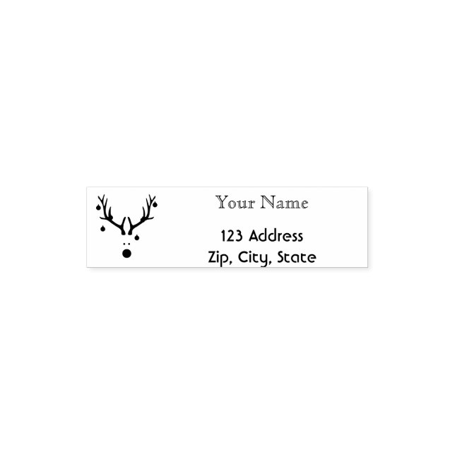 Name und Anschrift der Weihnachtsrinder Permastempel (Design)