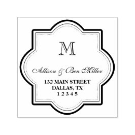 Name und Anschrift des eleganten Monogramms Permastempel