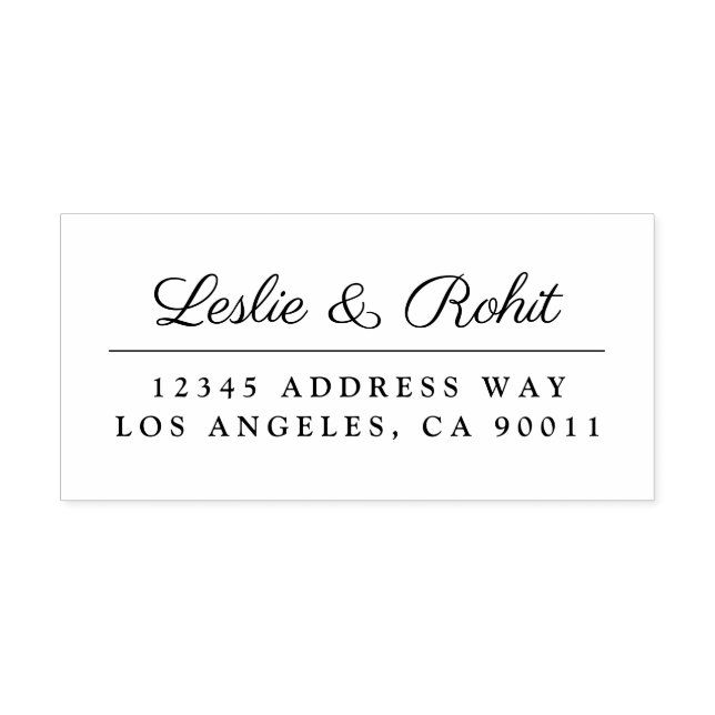 Name und Anschrift des eleganten Paares Permastempel (Design)