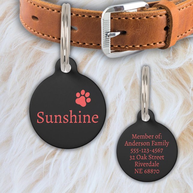 Name und Anschrift des personalisierten Begleiters Haustiermarke (Von Creator hochgeladen)