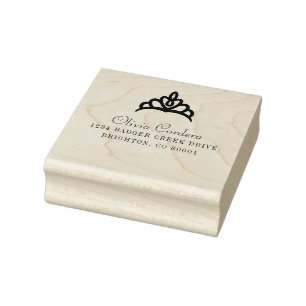 Name und Anschrift Prinzessin-Tiara Gummistempel