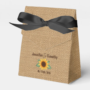 Name und Datum Burlap Zent-Bevorzugung Geschenkschachtel