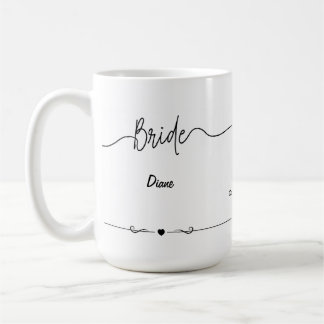 Name und Datum der Braut und des Gräuels (RT-Bräut Kaffeetasse