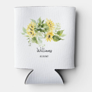 Name und Datum der Hochzeitssonnenblume können käl Dosenkühler
