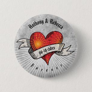Name und Datum der modernen Red Heart Add-Namen Button