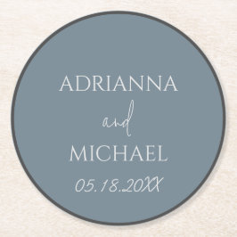 Name und Datum des Ehepaares Runder Pappuntersetzer