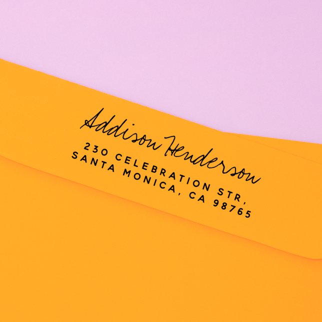 Name und einfache Rücksendeadresse des Schriftarte Gummistempel (Rubber Stamp Mock-up)