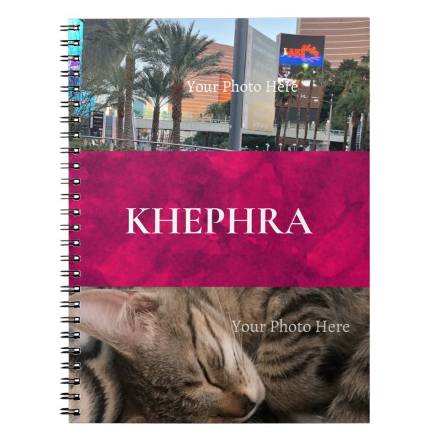 Name und Foto Collage Notebook Notizblock (Vorderseite)